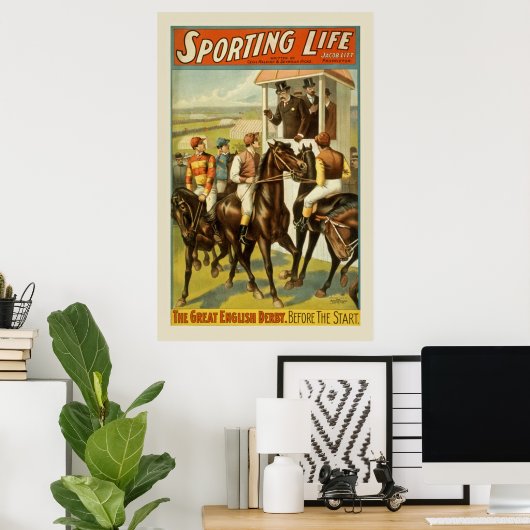 Sportpferde Racing Vintage Poster (Heimbüro)