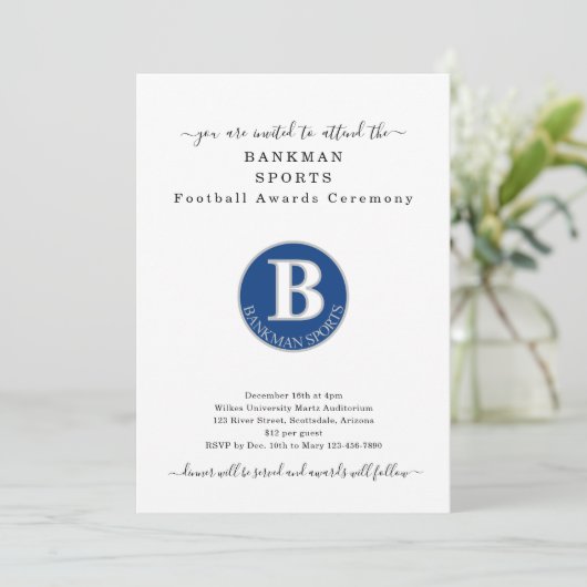 Sportpreis Bankett Fußball Softball Baseball Einladung (Stehend Vorderseite)