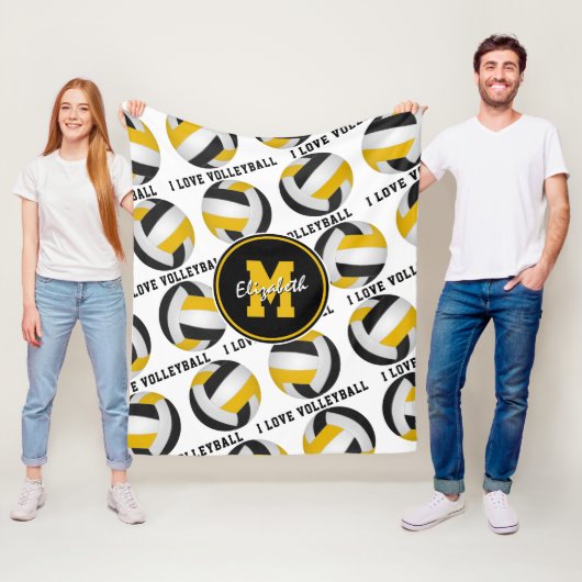 Sportraum mit schwarzem Gold I Liebe Volleyballmus Fleecedecke (Beispiel)