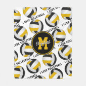 Sportraum mit schwarzem Gold I Liebe Volleyballmus Fleecedecke (Vorderseite)