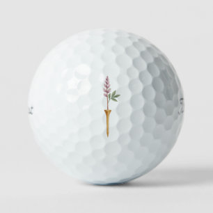 Sportromantischer Blumen-Stiel-Golf-Tee als Hochze Golfball