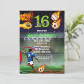 Sports 16 . Geburtstag Geburtstagsfeier Einladung (Stehend Vorderseite)