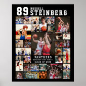 Sports 30 Photo Collage Player Name Number Poster (Vorne)