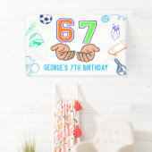 Sports 6 7 Meme Trend Six Seven Birthday Party Banner (Insitu)
