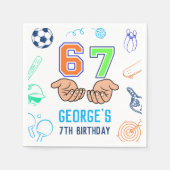Sports 6 7 Meme Trend Six Seven Birthday Party Serviette (Vorderseite)