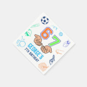 Sports 6 7 Meme Trend Six Seven Birthday Party Serviette (Ecke)