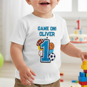 Sports Balls Rookie des Jahres Erster Geburtstag Baby T-shirt