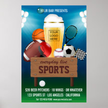 Sports Bar Event Promo Logo Werbung hinzufügen