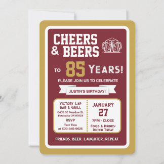 Sports Bar Geburtstags Cheers und Bier für 85 Jahr Einladung