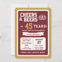 Sports Bar Geburtstags Cheers und Bier zum 45. Geb