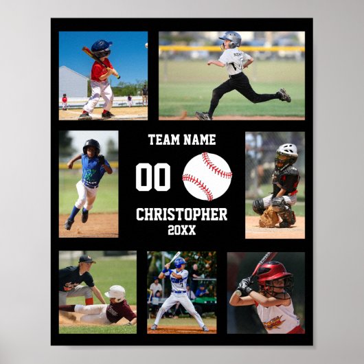 Sports Baseball Kids Photo Collage Poster (Vorne)
