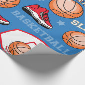 SPORTS Basketball Slam Dunk Fun Athlete Muster Geschenkpapier (Ecke)