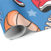 SPORTS Basketball Slam Dunk Fun Athlete Muster Geschenkpapier (Rolleneckpunkt)