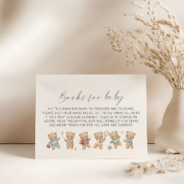 Sports bear baby shower bearly wait book request begleitkarte