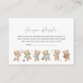 sports bear baby shower, bearly wait diaper raffle begleitkarte (Vorderseite)