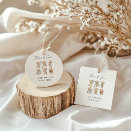 Sports bear baby shower, we can bearly wait geschenkanhänger