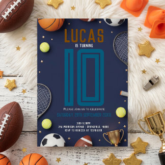 Sports Birthday Party for Kids Invitation Einladung