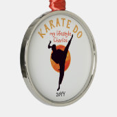 Sports Black Silhouette Martial Arts Japan Karate Ornament Aus Metall (Rechts)