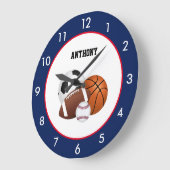 Sports Blue Custom Large Clock Große Wanduhr (Winkel)