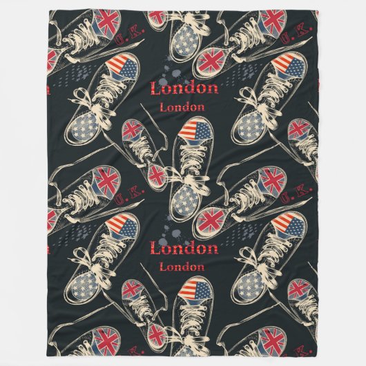 Sports Boots Fashion Pattern  Fleecedecke (Vorderseite)