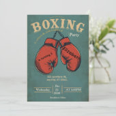 sports boxing birthday invitation einladung (Stehend Vorderseite)