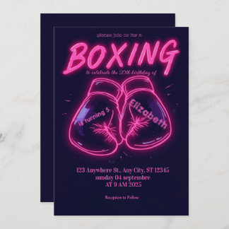 sports boxing birthday invitation einladung