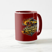 Sports Car Racing Fire Graphic Combo Coffee Mug Tasse (VorderseiteRechts)