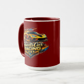 Sports Car Racing Fire Graphic Combo Coffee Mug Tasse (Vorderseite Links)
