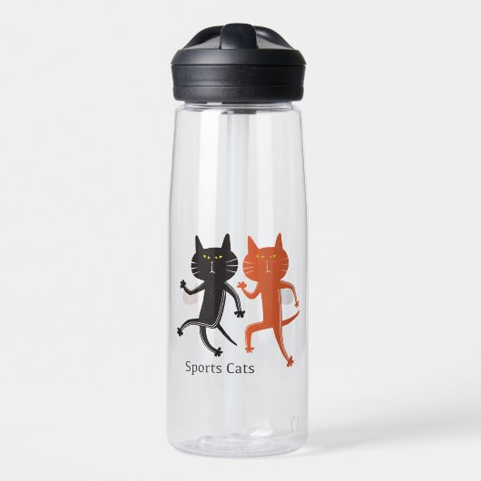 Sports Cats Run! Trinkflasche (Vorne)
