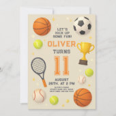 Sports Champion Birthday Party Einladung (Vorderseite)