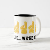 Sports Foam Hand Finger School Initialen Name Fun Zweifarbige Tasse (VorderseiteRechts)