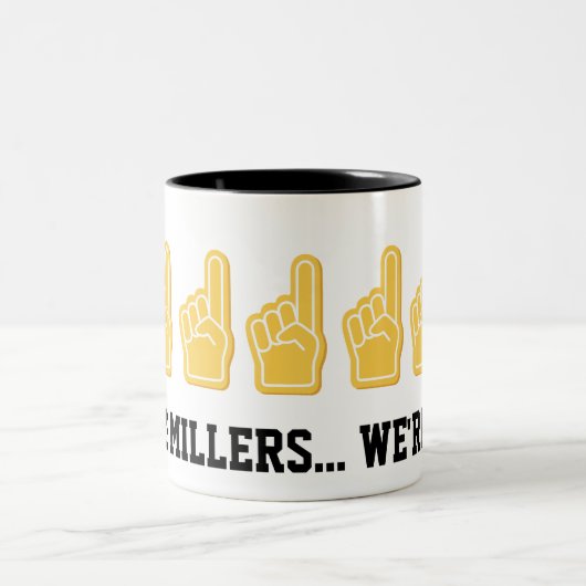 Sports Foam Hand Finger School Initialen Name Fun Zweifarbige Tasse (Mittel)