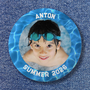 Sports-Foto Aqua-Blau-Schwimmbad-Rand Button