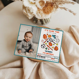 Sports Game Time All-Star 7th Birthday Party | Boy Einladung