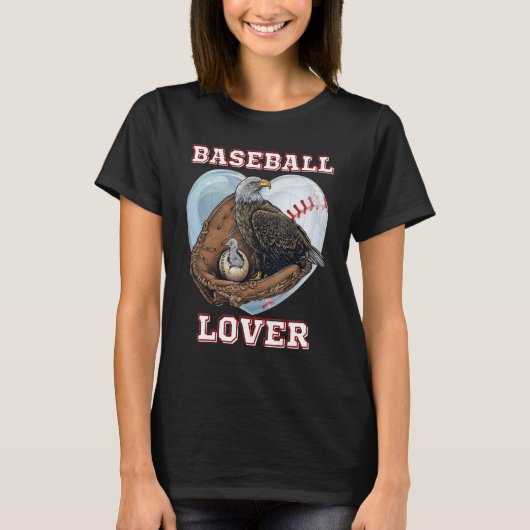 Sports in Nature Bald Eagle Family American Baseba T-Shirt (Vorderseite)