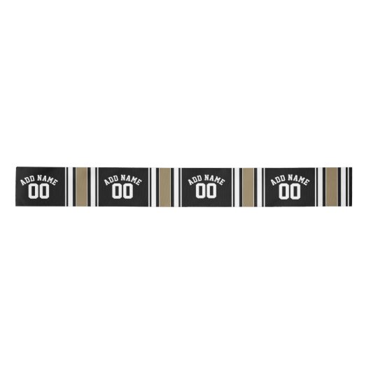 Sports Jersey Black and Gold Strips Name Number Satinband (Vorderseite)