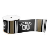 Sports Jersey Black and Gold Strips Name Number Satinband (Spule)