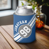 Sports Jersey Blue and Gray Stripes Name Number Dosenkühler