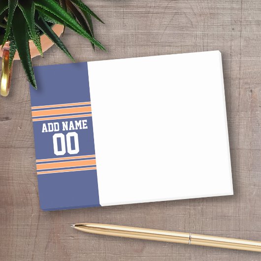Sports Jersey mit Ihrem Namen und Ihrer Nummer Post-it Klebezettel