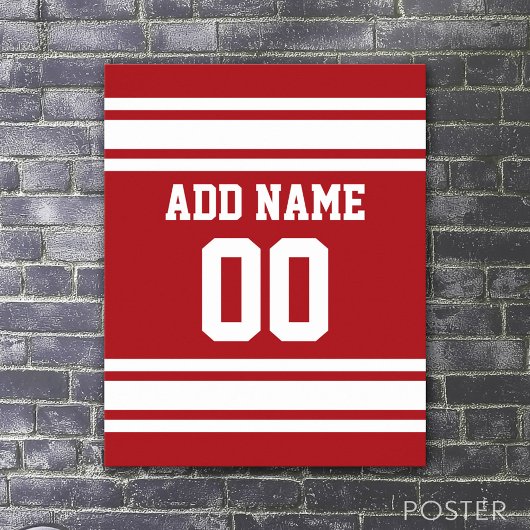 Sports Jersey mit Ihrem Namen und Ihrer Nummer Poster