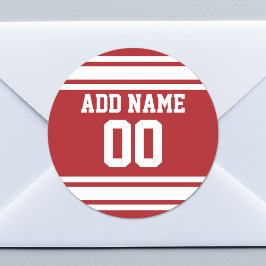Sports Jersey mit Ihrem Namen und Ihrer Nummer Runder Aufkleber