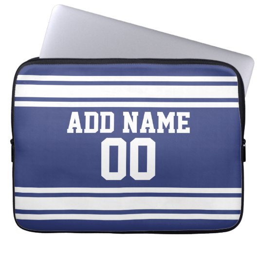 Sports Jersey mit Individuelle Name und Nummer Laptopschutzhülle (Vorderseite)