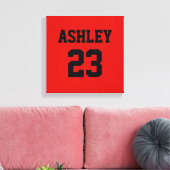 Sports Jersey Nummer und Name Red Personalisiert Leinwanddruck (Insitu (Wohnzimmer))