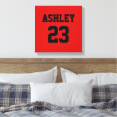 Sports Jersey Nummer und Name Red Personalisiert Leinwanddruck (Insitu (Schlafzimmer))