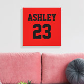 Sports Jersey Nummer und Name Red Personalisiert Leinwanddruck (Insitu (Wohnzimmer))