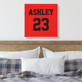 Sports Jersey Nummer und Name Red Personalisiert Leinwanddruck (Insitu (Schlafzimmer))