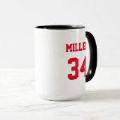 Sports Jersey Red Individuelle Name and Number Tasse (VorderseiteRechts)