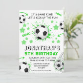 Sports Kids Soccer Geburtstagsparty Einladung (Stehend Vorderseite)