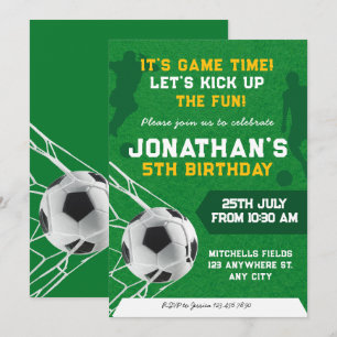 Sports Kids Soccer Geburtstagsparty Einladung