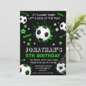 Sports Kids Soccer Geburtstagsparty Einladung (Stehend Vorderseite)